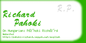 richard pahoki business card